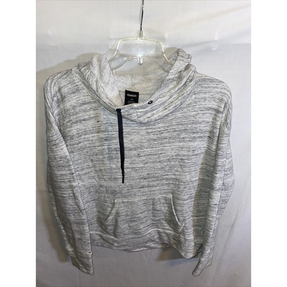 Reebok Pullover Hoodie Womens Size X Small Gray Cotton Blend Long Sleeve Running